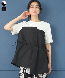 T-shirt Mixing Texture Docking T-Shirt Switching Cut-and-sew Bustier [2025 NEW]