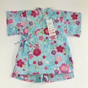日本製つむぎクロス桜柄甚平スーツ