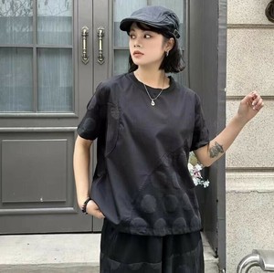 u27915トップス レディース シャツ  Tシャツ カジュアル 2色 ドット 韓国風 2025春夏新作