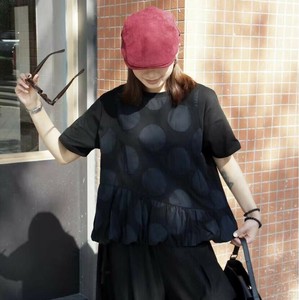 u27921トップス レディース シャツ  Tシャツ カジュアル 2色 プルオーバー  ドット 2025夏新作