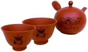わちふぃーるどとコラボ商品！■常滑焼急須【常滑焼/日本製/陶製茶こし】ダヤン急須セット（朱泥）