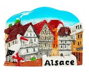 【フランスより直輸入】マグネット　ALSACE　アルザス　木組みの建物