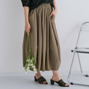 ランタンデザインスカート バルーンスカート ロング丈スカート ウエストゴム 23666
