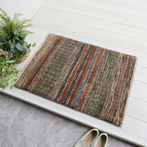 【手織り絨毯】ギャッベ（カシュクリ）　86×63cm［玄関マット］（HSS-11065）約90cmサイズ