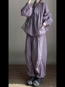 パンツスーツ 2点セット ゆったり   長袖   無地  快適 レディース ファッション ABQ1313