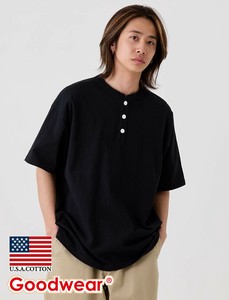 【2025春夏新作】USAコットンヘンリーネックBIGTシャツ