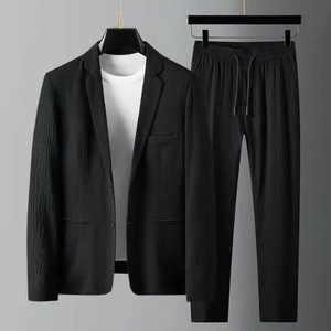 パンツスーツ 2点セット コート+パンツ 無地  快適 メンズ ファッション ABQ1316