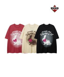 【HOOK】シャドウラビットプリントTシャツ メンズ レディース トップス うさぎ