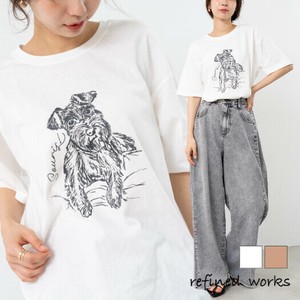 T 恤/上衣 插画 狗 印花T恤 印花 混装组合