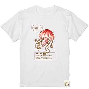 ゆるかわ｢アカクラゲ｣図鑑Tシャツ 半袖/プリント/お土産/日本/JAPAN/インバウンド/水族館/アクアリウム