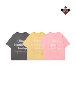 【HOOK】メタルアクセントTシャツ メンズ 半袖 レディース トップス ユニセックス Tシャツ