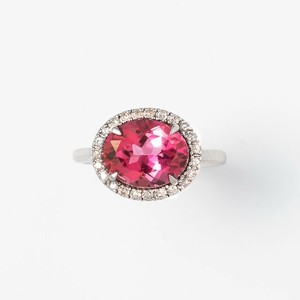 ピンクトパーズ ダイヤモンドメレリング