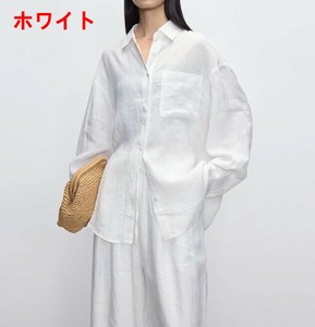 シャツ 長袖 無地 ゆったり 快適 レディース ファッション ABQ1356