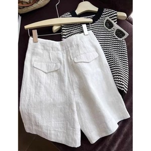 ショートパンツ 五分丈 コットンリネン  無地 ゆったり 快適 レディース ファッション  ABQ1357