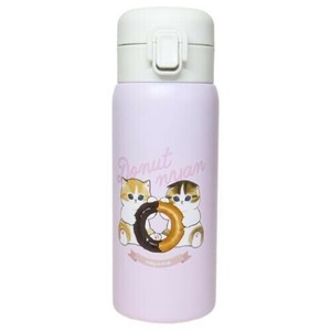 【東亜金属】mofusand　ステンレスワンプッシュボトル 350ml（ドーナツにゃん）