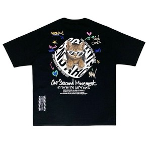 【2025春夏新作】サークルキャットグラフィックTシャツ