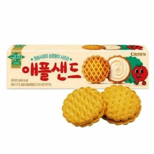 クラウン ワッフルサンド 87g りんご味 クリームクッキー 韓国お菓子