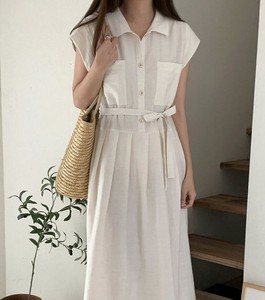 Casual Dress Shirt Dress Linen-blend [S/S NEW]