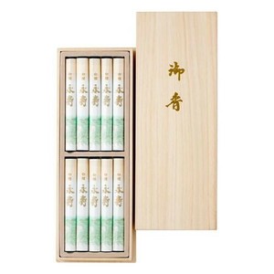 日本香堂 白檀永寿 桐箱短寸10入 22068