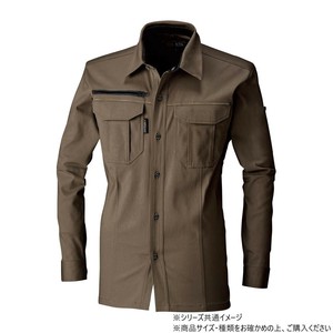 桑和 1665 長袖シャツ Mサイズ カーキ(91)