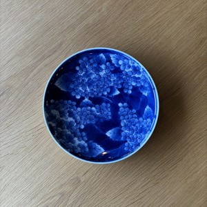 和皿 23cm 福泉窯 染付 紫陽花 有田焼 銘々皿 陶磁器 プレート [日本製/有田焼/和食器]