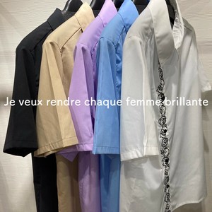 Button Shirt/Blouse Short-Sleeved Blouse