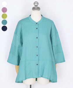 Button Shirt/Blouse Pintucked 100% Cotton 7/10 length [2025 NEW]