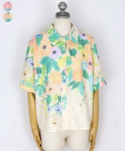 Button Shirt/Blouse Short-Sleeved Blouse 100% Cotton Botanica Short Length [2025 NEW]