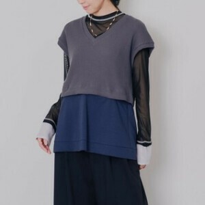 ヘム2WAYワッフルベスト