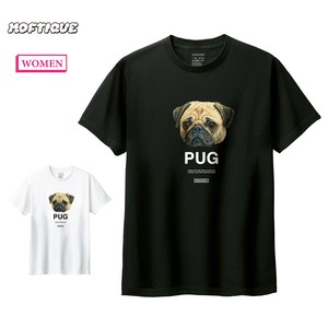T-shirt Ladies fashion Pug Printed Short-Sleeved T-Shirt Dog Cut-and-sew