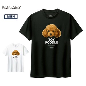 T-shirt Toy Poodle Printed Short-Sleeved T-Shirt Unisex Dog Men's Cut-and-sew