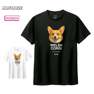 T-shirt Ladies fashion Printed Short-Sleeved T-Shirt Corgi Dog Cut-and-sew