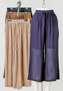 さらっと涼しいワッシャーレーヨン ワイドパンツ ワイドパンツ　パンツ