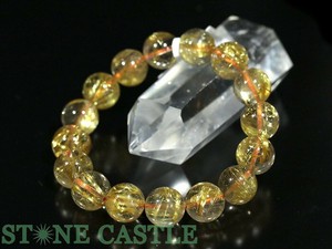 ☆一点物☆【ブレスレット】極太タイチンルチルクォーツ (7A) 6133F (約12.5〜13mm) (鑑別書付)