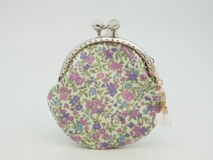 Pouch Small Gamaguchi Coin Purse Floral Pattern