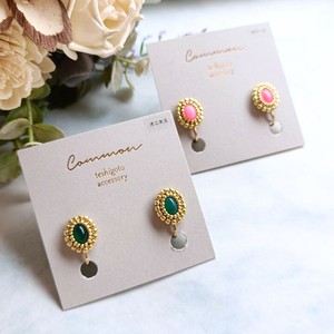 Clip-On Earrings Gold Post Earrings Made in Japan