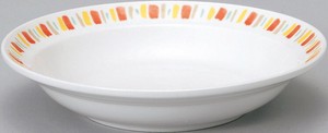 [深皿]全2サイズ Dia Ceram オレンジサークル イングレーズ ハーフリム/20cm 24cm 日本製
