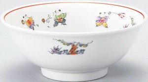 [丼]全3サイズ 色絵唐子 反高台/20cm 21cm 22cm 日本製