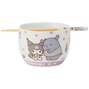 【公式】 陶器製ボウル箸セット 【クロミ いつもいっしょのお友だち】 スケーター