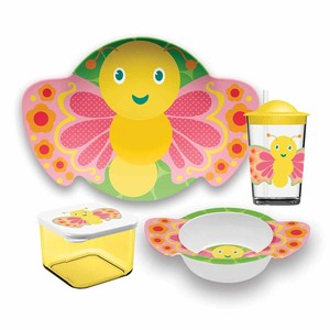 餐盘餐具 蝴蝶 儿童用 洗碗机对应 餐具 马克杯 塑胶