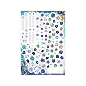 Sha-Nail Pro 写ネイル ネイルシール 古典小紋 花咲く舞 群青/あお KKH-002