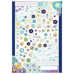 Sha-Nail Pro 写ネイル ネイルシール 花綴り 藍 HTD-002