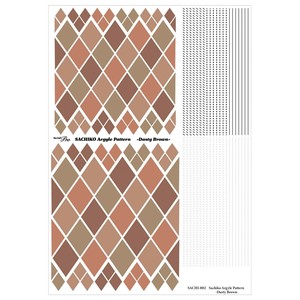 Sha-Nail Pro 写ネイル ネイルシール Sachiko Argyle Pattern  -Dusty Brown- SACHI-002