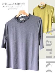 <2025夏物新作>ブルガリ生地無地五分袖Tシャツ　2025夏物人気　真里子の詩