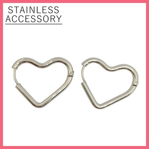 ★【ステンレス】ハート フープ ピアス