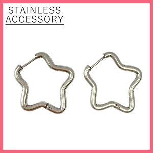 ★【ステンレス】星 フープ ピアス