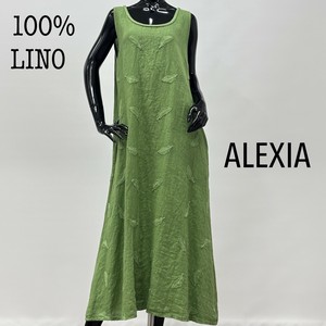 Casual Dress Design Long Dress Sleeveless Linen Made in Italy