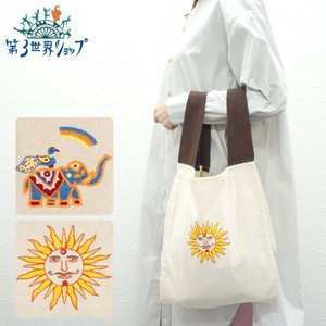 ミラー刺繍 エコバッグ【フェアトレード】【インドの手刺繍】