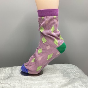 短袜 女士 袜子 透视 紫色