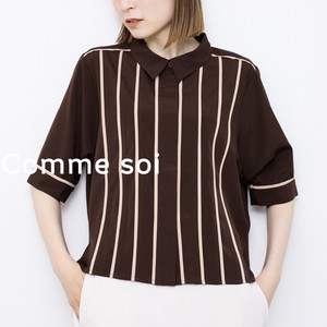 【6/13〜予約販売】■ comme soi（コムソワ）■配色パイピングブラウス　 2025新作